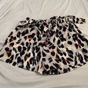 Shein leopard tie shorts